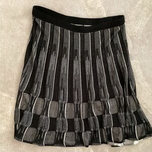 NIC+ZOE Black White Knit A-Line Skirt Size L